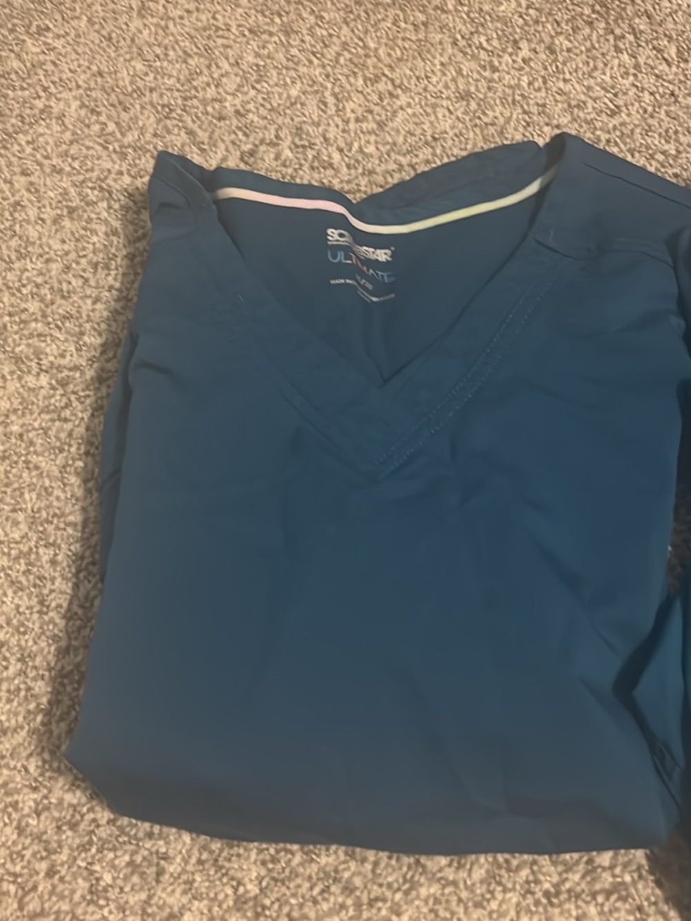 Scrubstar Women's V-Neck Top in Teal Blue & Pants